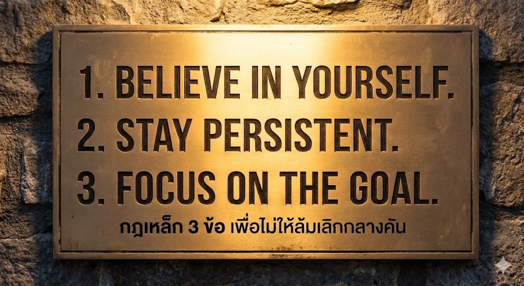 กฎเหล็ก 3 ข้อ เพื่อไม่ให้ล้มเลิกกลางคัน