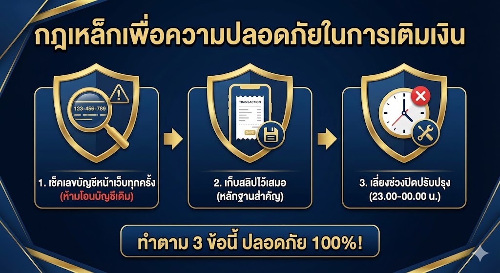 กฎเหล็กเพื่อความปลอดภัยในการเติมเงิน