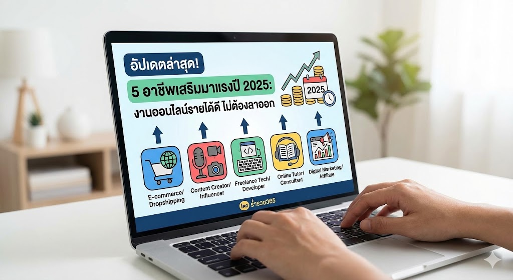 อัปเดตล่าสุด! 5 อาชีพเสริมมาแรงปี 2025 งานออนไลน์รายได้ดี ไม่ต้องลาออก โดย ร่ำรวย365