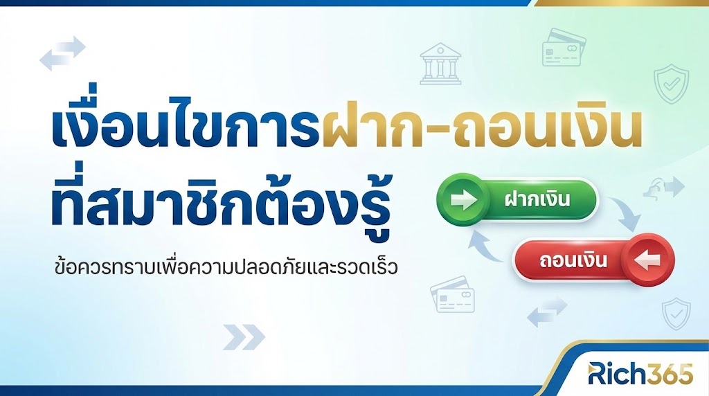 เงื่อนไขการฝาก-ถอนเงิน ที่สมาชิกต้องรู้