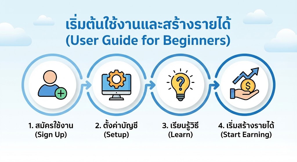 เริ่มต้นใช้งานและสร้างรายได้ (User Guide for Beginners)