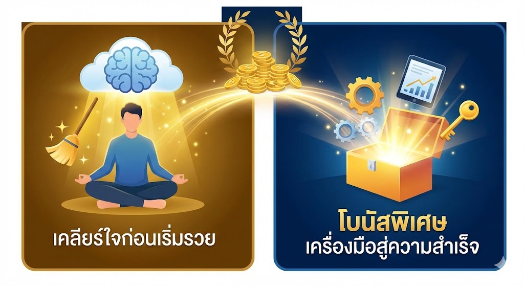 โบนัสพิเศษ เครื่องมือสู่ความสำเร็จ & เคลียร์ใจก่อนเริ่มรวย