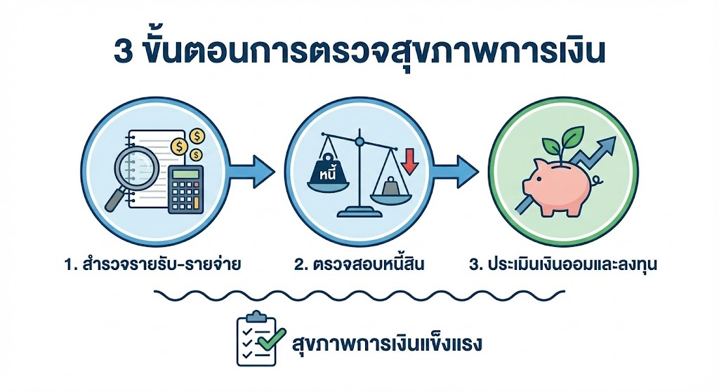 3 ขั้นตอนการตรวจสุขภาพการเงิน