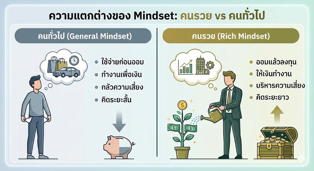 ความแตกต่างของ Mindset คนรวย vs คนทั่วไป