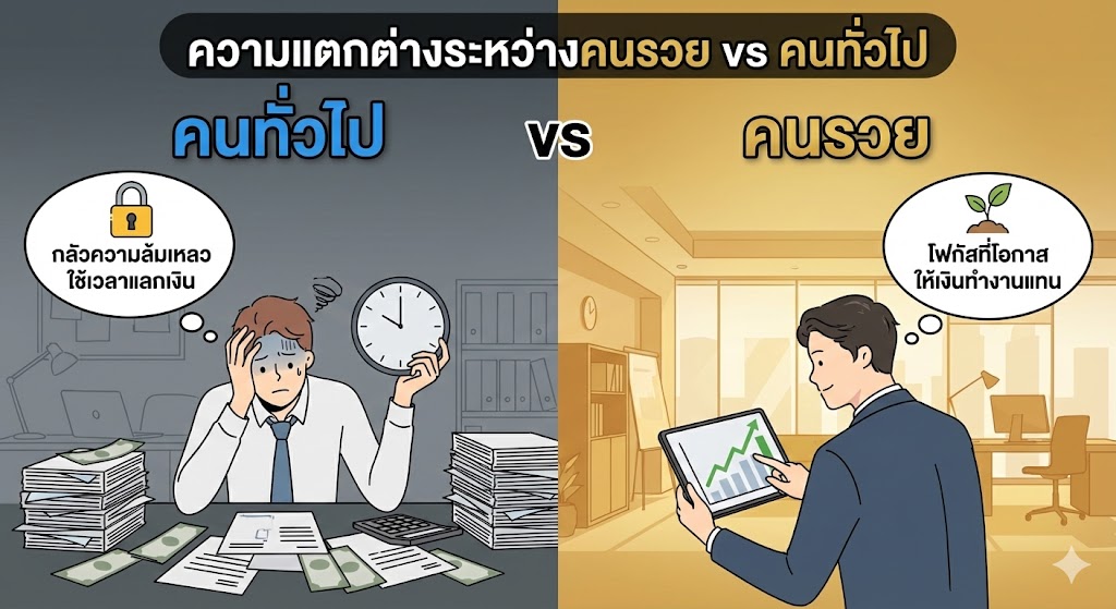 ความแตกต่างระหว่างคนรวย vs คนทั่วไป